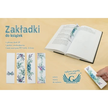 Zakładki do książek komplet 4 szt - kwiatowe - cyfrowy druk UV - ZAK003