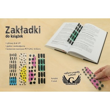 Zakładki do książek komplet 4 szt - abstrakcja - cyfrowy druk UV - ZAK004