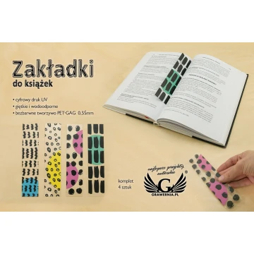 Zakładki do książek komplet 4 szt - abstrakcja - cyfrowy druk UV - ZAK004