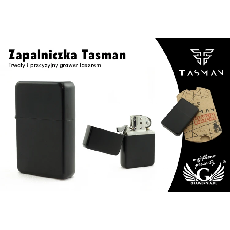 Zapalniczka Tasman Black Spray - TAS003