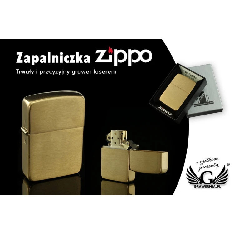 Zapalniczka ZIPPO 1941 Replica Brush Brass Vintaged - ZIP055