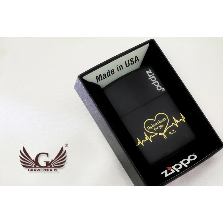 Zapalniczka ZIPPO Black Matte Logo - ZIP056