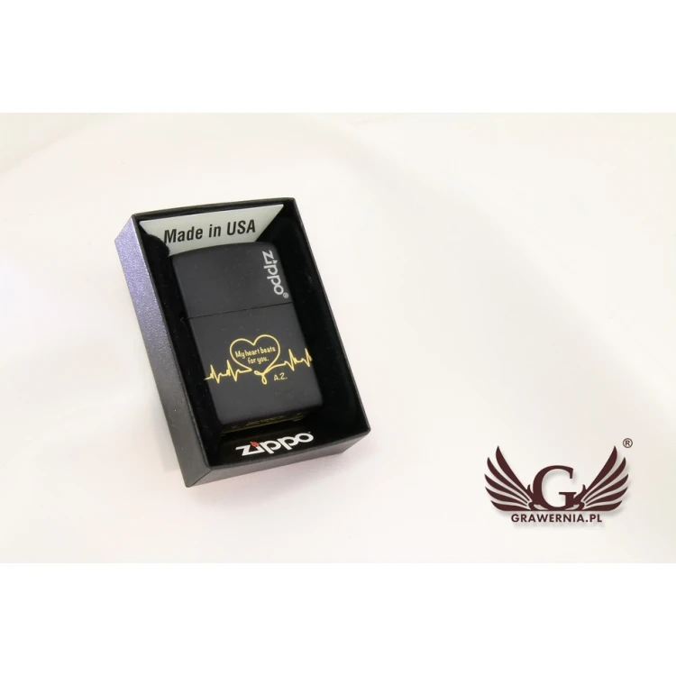 Zapalniczka ZIPPO Black Matte Logo - ZIP056