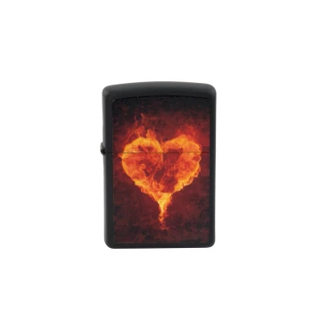 Zapalniczka Zippo Burning Heart Black Matte - ZIP017