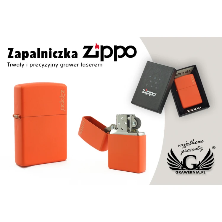Zapalniczka ZIPPO Orange Matte Logo - ZIP035