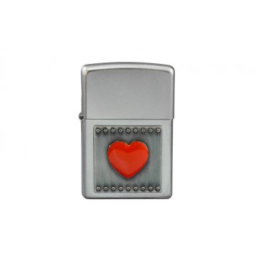 Zapalniczka Zippo Serce Czerwone Satin Chrome - ZIP022