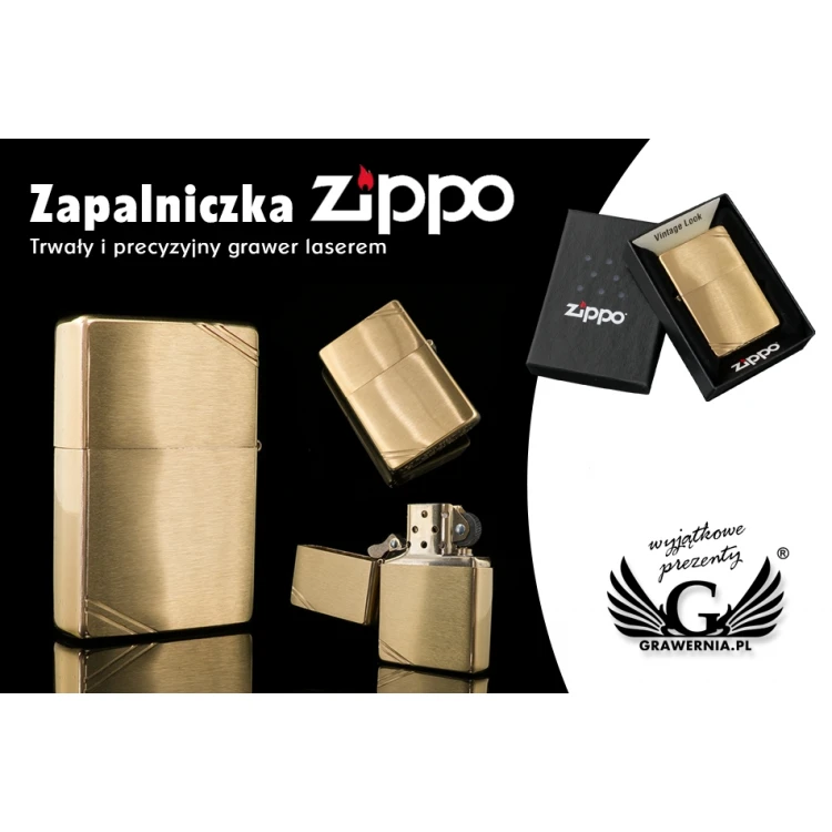 Zapalniczka ZIPPO Vintage Brushed Brass with Slashes - ZIP048