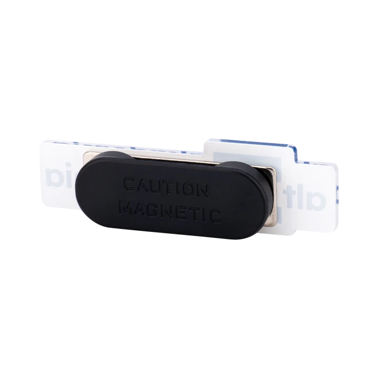 Zapinka magnetyczna z dowolnym logo - akryl transparentny z zadrukiem UV - wym. 52x15.5mm - PWD037