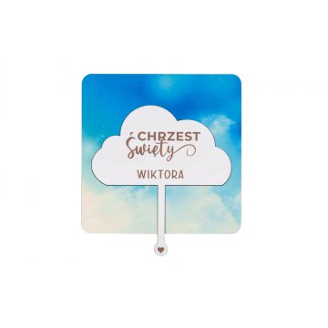 Zaproszenia na Chrzest Święty z drewna - druk UV - ZAP083