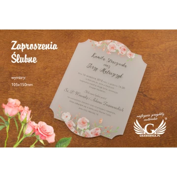 Zaproszenia ślubne z akrylu - cyfrowy druk UV - ZAP034