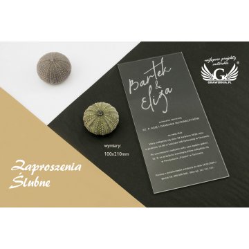Zaproszenia ślubne z akrylu - grawer laserem - ZAP053