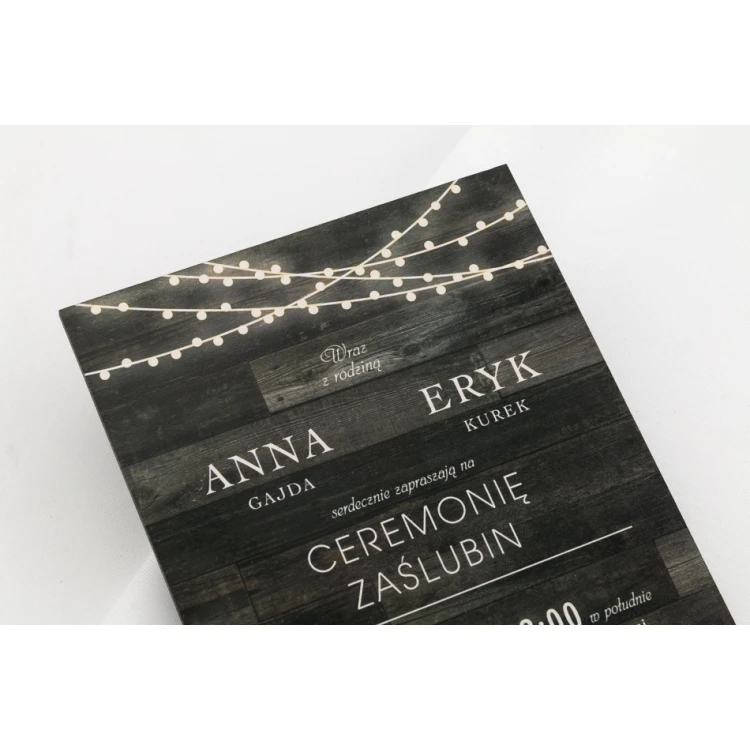Zaproszenia ślubne z drewna - cyfrowy druk UV - ZAP021