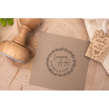 Zarezerwuj swój czas - stempel ślubny do odbijania w tuszu - średnica gryfu 50mm - STS025