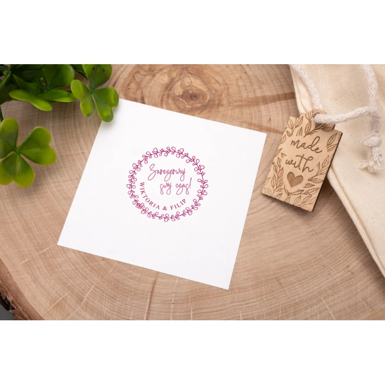 Zarezerwuj swój czas - stempel ślubny do odbijania w tuszu - średnica gryfu 50mm - STS025
