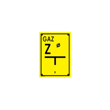 Zawieradło mechaniczne - tabliczka lokalizacyjna dla gazociągu - wym. 140x200mm - PVC - kolorowy druk UV - BHP105