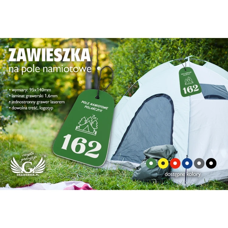 Zawieszki na kemping, pole namiotowe - wymiary: 90x140mm - CAMP1