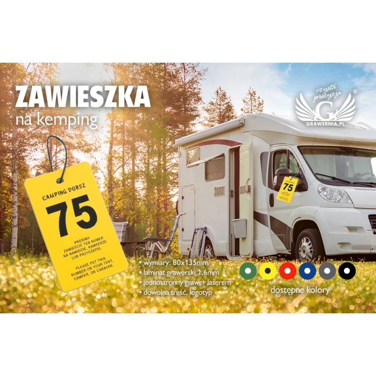 Zawieszki na kemping, pole namiotowe - wymiary: 80x135mm - CAMP4