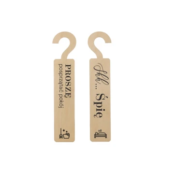 Zawieszki na klamkę hotelową z drewna - wymiary: 57x264mm - druk UV - ZAW007