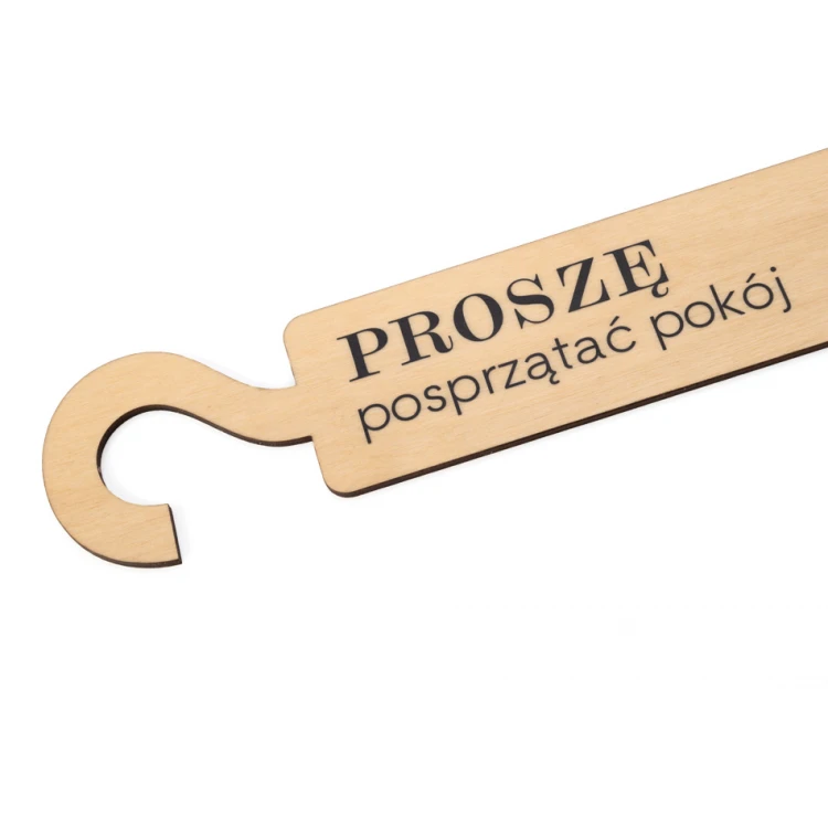 Zawieszki na klamkę hotelową z drewna - wymiary: 57x264mm - druk UV - ZAW007