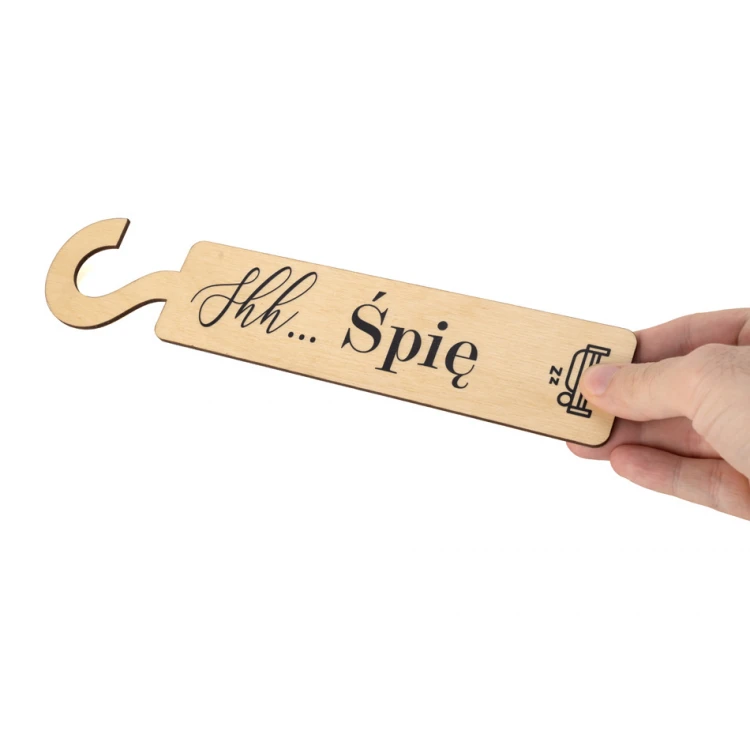 Zawieszki na klamkę hotelową z drewna - wymiary: 57x264mm - druk UV - ZAW007