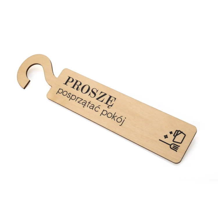 Zawieszki na klamkę hotelową z drewna - wymiary: 57x264mm - druk UV - ZAW007