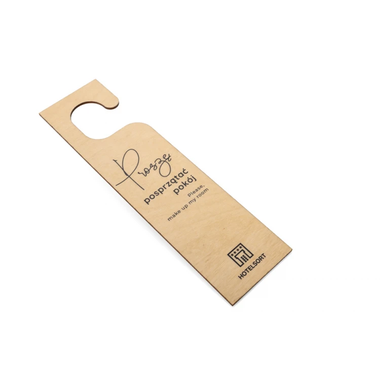 Zawieszki na klamkę hotelową z drewna - wymiary: 73x278mm - druk UV - ZAW008