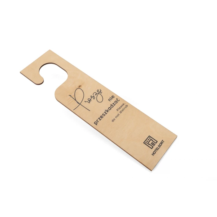 Zawieszki na klamkę hotelową z drewna - wymiary: 73x278mm - druk UV - ZAW008