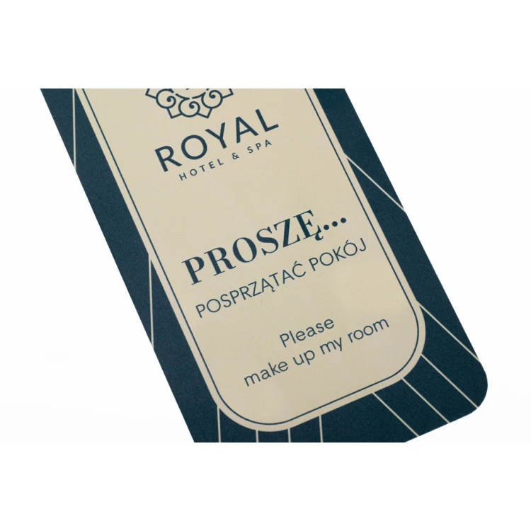 Zawieszki na klamkę hotelową - wymiary: 73x245mm - druk UV - ZAW010