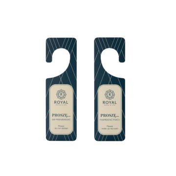 Zawieszki na klamkę hotelową - wymiary: 73x245mm - druk UV - ZAW010