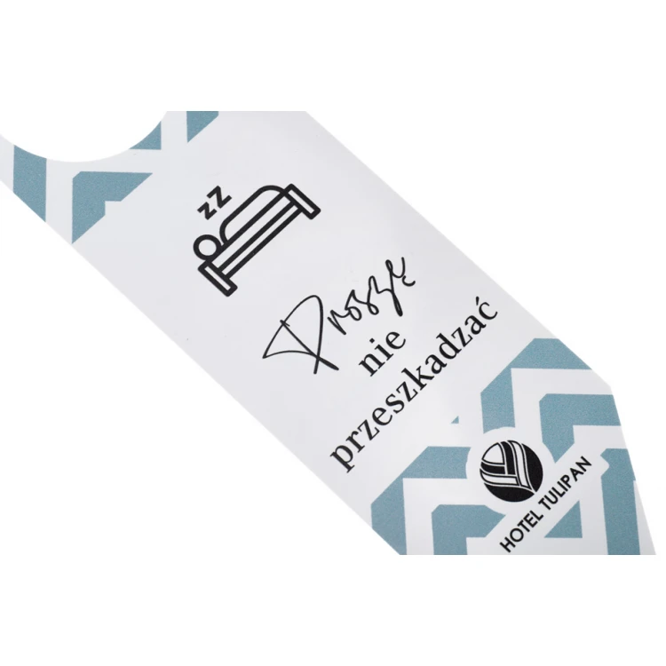 Zawieszki na klamkę hotelową - wymiary: 60x205mm - druk UV - ZAW012