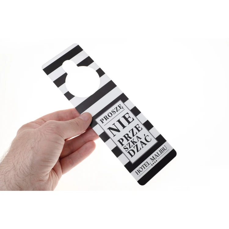 Zawieszki na klamkę hotelową - wymiary: 65x217mm - druk UV - ZAW017