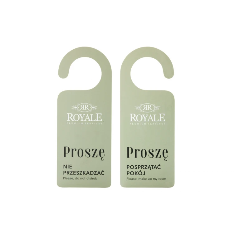 Zawieszki na klamkę hotelową - wymiary: 81x210mm - druk UV - ZAW009