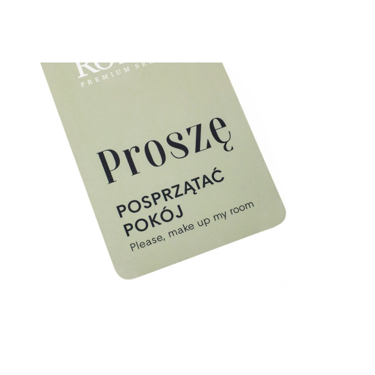Zawieszki na klamkę hotelową - wymiary: 81x210mm - druk UV - ZAW009