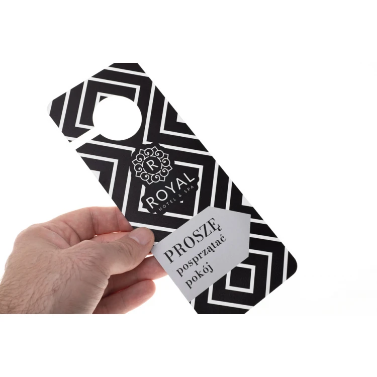 Zawieszki na klamkę hotelową - wymiary: 80x206mm - druk UV - ZAW018