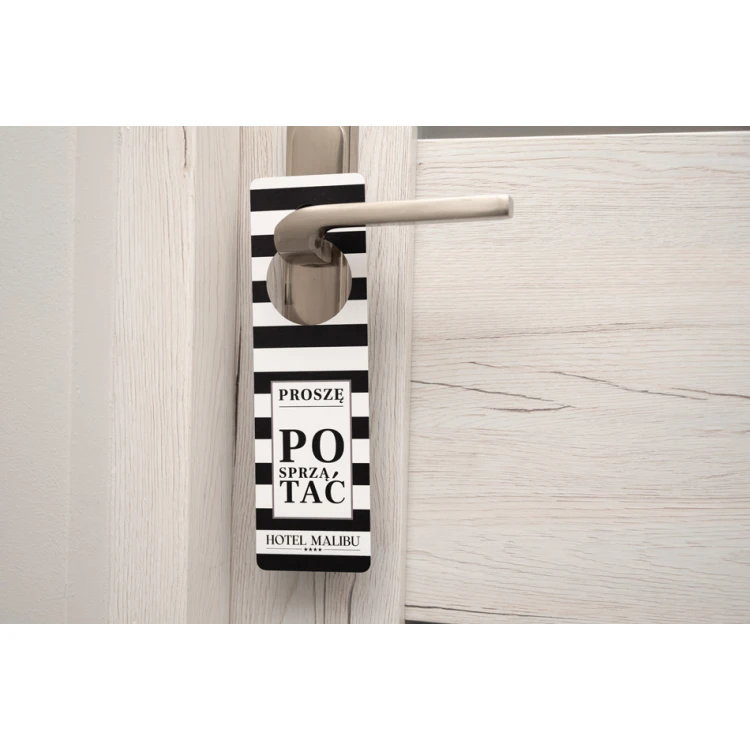 Zawieszki na klamkę hotelową - wymiary: 65x217mm - druk UV - ZAW017