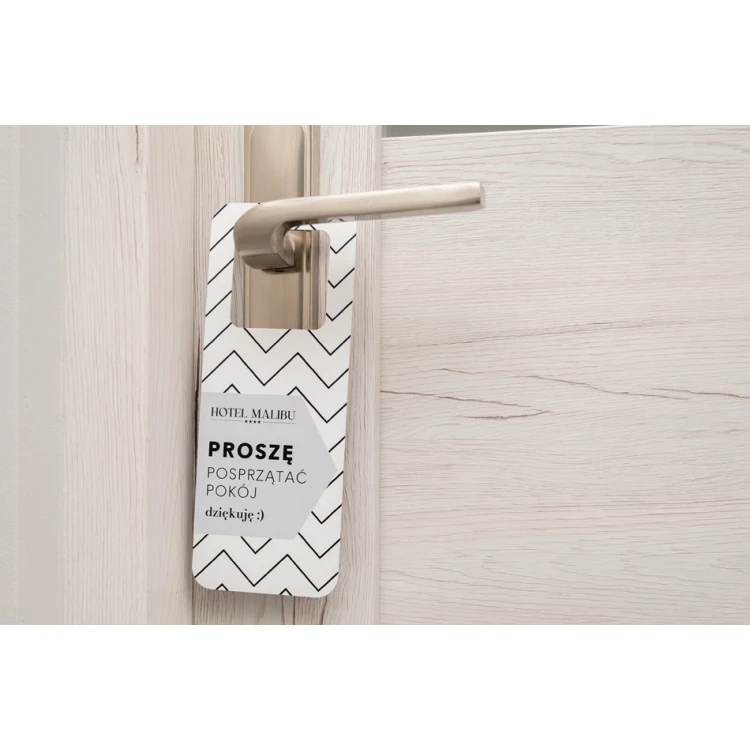 Zawieszki na klamkę hotelową - wymiary: 80x205mm - druk UV - ZAW015
