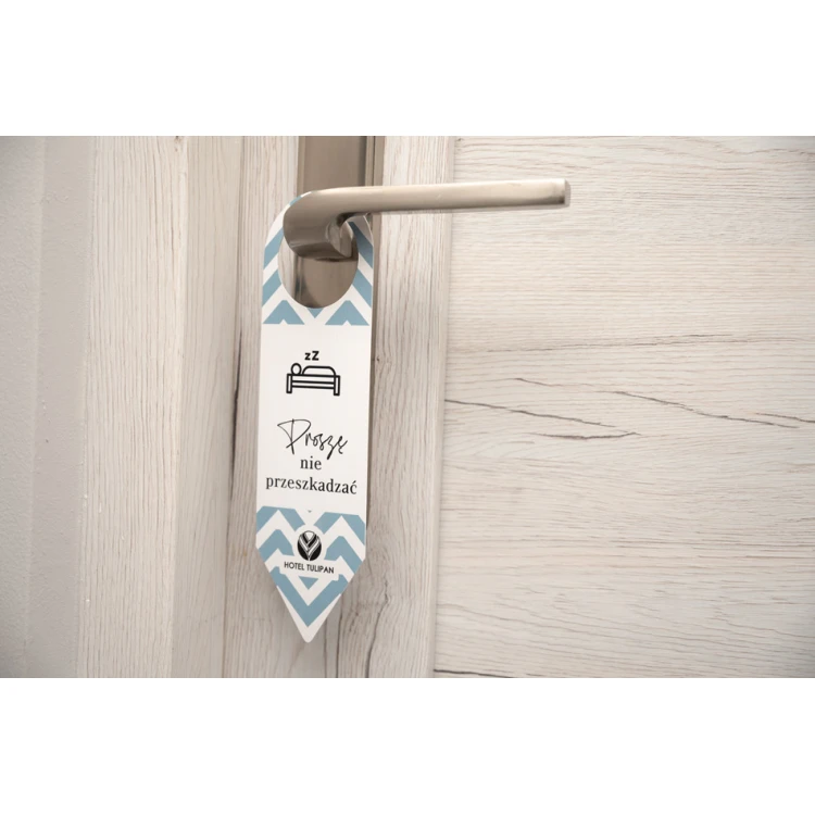 Zawieszki na klamkę hotelową - wymiary: 60x205mm - druk UV - ZAW012