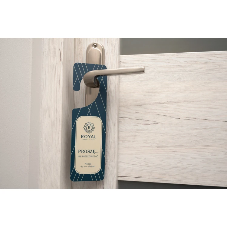 Zawieszki na klamkę hotelową - wymiary: 73x245mm - druk UV - ZAW010