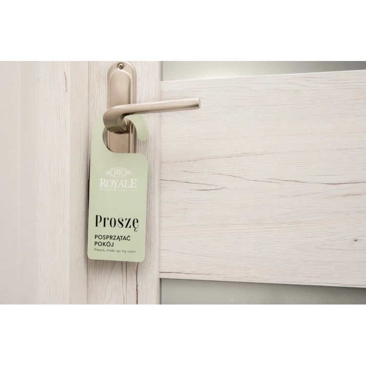 Zawieszki na klamkę hotelową - wymiary: 81x210mm - druk UV - ZAW009