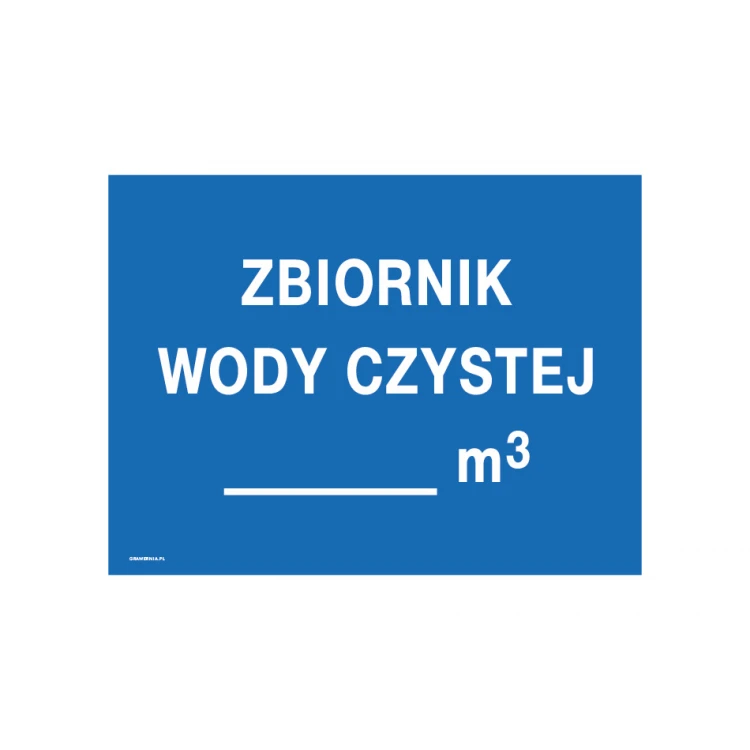 Zbiornik wody czystej - tabliczka informacyjna - wym. 400x300mm - PVC - druk UV - TAB238