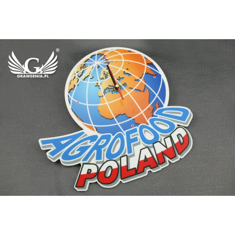 Zegar akrylowy z dowolną grafiką - kolorowy druk UV - ZEG003
