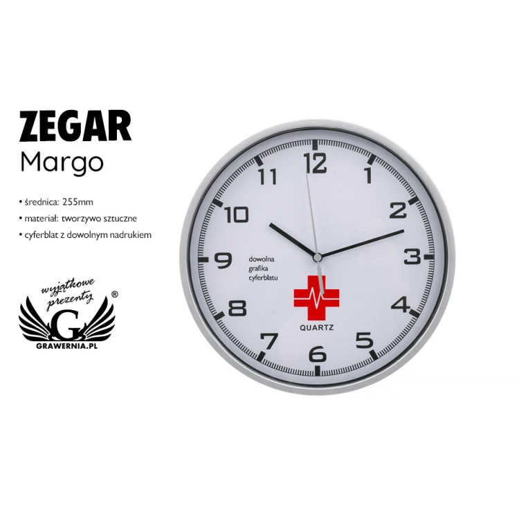 Zegar Margo z kolorowym nadrukiem UV - ZEG016