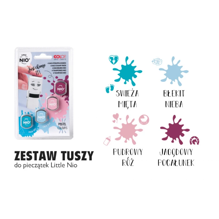 Zestaw 4 poduszek wymiennych Little Nio kolory pastelowe - COL046