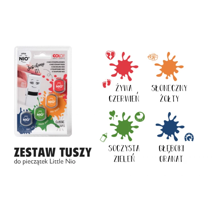 Zestaw 4 poduszek wymiennych Little Nio kolory podstawowe - COL045
