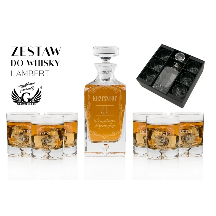 Zestaw do whisky z grawerem - LAMBERT - KAR046