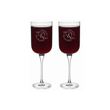 Kieliszki do wina z grawerem - prezent dla Pary Młodej - Mr&Mrs - KL015