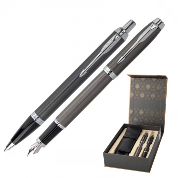 Zestaw Parker IM Core Dark Espresso CT pióro wieczne i długopis z etui - PAR195-DUO-PT