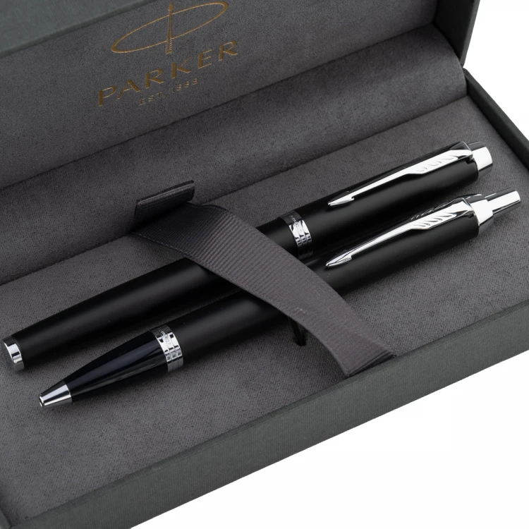 Zestaw Parker IM Essential Matte Black CT - pióro wieczne i długopis - PAR214-DUO-PRO