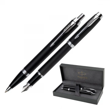 Zestaw Parker IM Essential Matte Black CT - pióro wieczne i długopis - PAR214-DUO-PRO