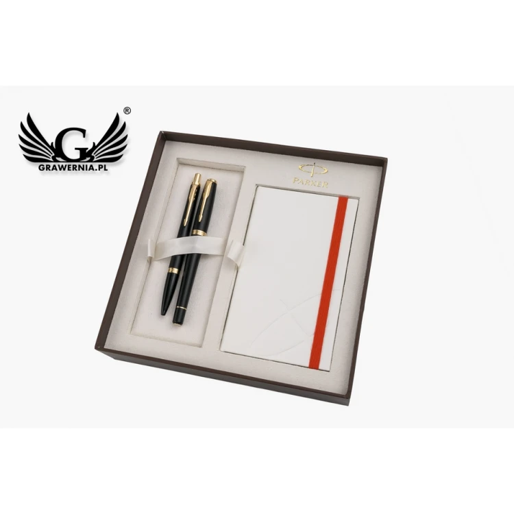 Zestaw Parker URBAN Core Muted Black GT pióro wieczne i długopis z białym notesem - PAR136-DUO-PT